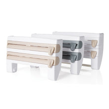 Load image into Gallery viewer, Kitchen Wall Mounted Cling Film Holder Wrap Storage Rack Hanger Rack Cutting Device, Size: 39 x 10 x 24cm, Grey, Khaki