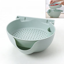 Load image into Gallery viewer, Kitchen Double Layer Fruit Bowl Washing Basket Lazy Bracket Snack Nuts Bowl