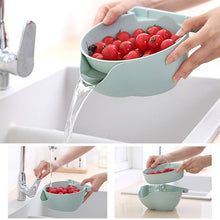 Load image into Gallery viewer, Kitchen Double Layer Fruit Bowl Washing Basket Lazy Bracket Snack Nuts Bowl