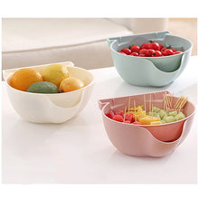Load image into Gallery viewer, Kitchen Double Layer Fruit Bowl Washing Basket Lazy Bracket Snack Nuts Bowl