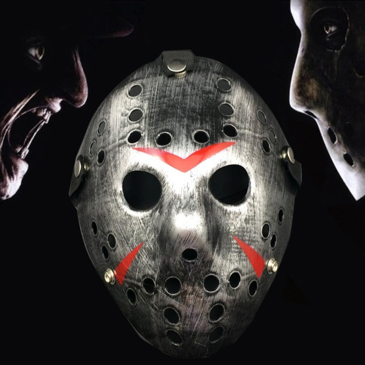 Halloween Party Cool Thicken Jason Mask, Fluorescent Green, Gold, Red + White, Silver, White, Red + Yellow