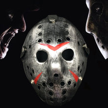 Load image into Gallery viewer, Halloween Party Cool Thicken Jason Mask, Fluorescent Green, Gold, Red + White, Silver, White, Red + Yellow