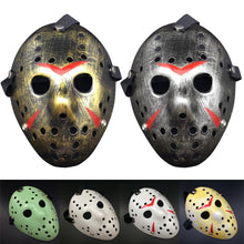 Load image into Gallery viewer, Halloween Party Cool Thicken Jason Mask, Fluorescent Green, Gold, Red + White, Silver, White, Red + Yellow