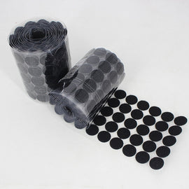 1000 PCS 20mm Round Nylon Adhesive Hook and Loop Fastener, 20mm (Black), 20mm (White)