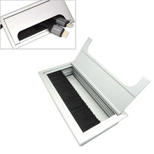 Load image into Gallery viewer, 8x16cm Desk Dustproof Aluminum Wire Box Threading Box with Brush, 8x16cm