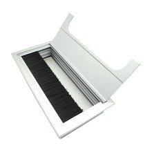 Load image into Gallery viewer, 8x16cm Desk Dustproof Aluminum Wire Box Threading Box with Brush, 8x16cm