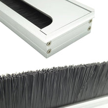 Load image into Gallery viewer, 8x16cm Desk Dustproof Aluminum Wire Box Threading Box with Brush, 8x16cm