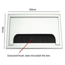 Load image into Gallery viewer, 8x16cm Desk Dustproof Aluminum Wire Box Threading Box with Brush, 8x16cm