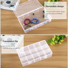 Load image into Gallery viewer, Removable Grid Compartment Plastic Box Organizerfor Jewelry Earring Fishing Hook Small Accessories, Size: Large, 15 Slots, 15 Slots