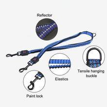 Load image into Gallery viewer, Pet Telescopic Buffer Double Traction Rope Nylon Reflective Braided Rope, Small, Length: 70cm, Random Color Delivery , Double Traction 70cm
