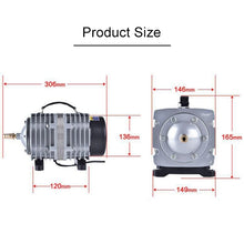 Load image into Gallery viewer, ACO-012A 390W 158L/Min Electromagnetic Air Pump Compressor Seafood Fish Tank Increase Oxygen Air Flow Spliter, US Plug, ACO-012A