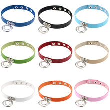 Load image into Gallery viewer, 2 PCS European and American Rock Punk Nightclub Street Dancing Dual-ring Leather Collar Necklace, Random Color Delivery, DHXQ02