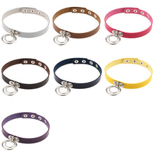 Load image into Gallery viewer, 2 PCS European and American Rock Punk Nightclub Street Dancing Dual-ring Leather Collar Necklace, Random Color Delivery, DHXQ02