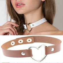 Load image into Gallery viewer, Japanese Harajuku PU Leather Heart Shape Punk Collar Fashion Female Choker Necklace, Random Color Delivery, TXXQ