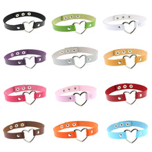 Load image into Gallery viewer, Japanese Harajuku PU Leather Heart Shape Punk Collar Fashion Female Choker Necklace, Random Color Delivery, TXXQ