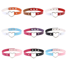 Load image into Gallery viewer, Japanese Harajuku PU Leather Heart Shape Punk Collar Fashion Female Choker Necklace, Random Color Delivery, TXXQ