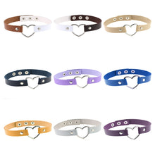Load image into Gallery viewer, Japanese Harajuku PU Leather Heart Shape Punk Collar Fashion Female Choker Necklace, Random Color Delivery, TXXQ