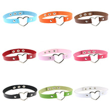 Load image into Gallery viewer, Japanese Harajuku PU Leather Heart Shape Punk Collar Fashion Female Choker Necklace, Random Color Delivery, TXXQ