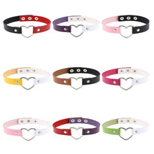 Load image into Gallery viewer, Japanese Harajuku PU Leather Heart Shape Punk Collar Fashion Female Choker Necklace, Random Color Delivery, TXXQ