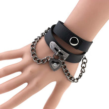 Load image into Gallery viewer, European and American Harajuku Punk Heart-shape Lock Leather Collar Choker Bracelet, Random Color Delivery, TXXQ05