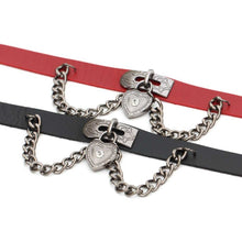 Load image into Gallery viewer, European and American Harajuku Punk Heart-shape Lock Leather Collar Choker Bracelet, Random Color Delivery, TXXQ05