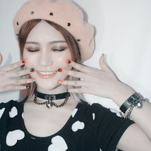 Load image into Gallery viewer, European and American Harajuku Punk Heart-shape Lock Leather Collar Choker Bracelet, Random Color Delivery, TXXQ05