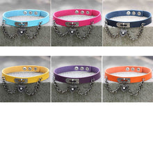 Load image into Gallery viewer, European and American Harajuku Punk Heart-shape Lock Leather Collar Choker Bracelet, Random Color Delivery, TXXQ05