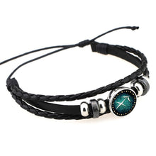 Load image into Gallery viewer, European and American Hand-knitted Beaded Retro DIY Bracelet Constellation Leather Punk Fashion Bracelet, Sagittarius, Pisces, Cancer, Aries, Scorpion, Capricorn, Virgo, Leo, Libra, Gemini, Taurus, Aquarius