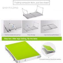Load image into Gallery viewer, Plastic Mat Adjustable Portable Laptop Table Folding Stand Computer Reading Desk Bed Tray, Plastic Mat, Plastic Mat (Wood), Plastic Mat (Sapphire Blue)