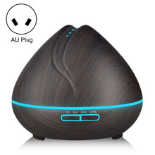 Load image into Gallery viewer, Peach Shape Wood Grain Remote Control Ultrasonic Humidifier Aromatherapy Machine Automatic Alcohol Sprayer with LED Lights, Capacity: 400mL, AU Plug (Light Wood Color), Peach Shape Light Wood Color, Diamond Dark Wood Color, Diamond Light Wood Color    ...