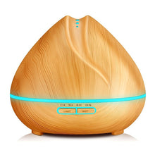 Load image into Gallery viewer, Peach Shape Wood Grain Remote Control Ultrasonic Humidifier Aromatherapy Machine Automatic Alcohol Sprayer with LED Lights, Capacity: 400mL, AU Plug (Light Wood Color), Peach Shape Light Wood Color, Diamond Dark Wood Color, Diamond Light Wood Color    ...