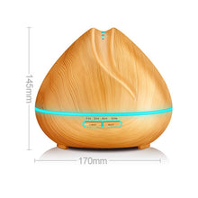 Load image into Gallery viewer, Peach Shape Wood Grain Remote Control Ultrasonic Humidifier Aromatherapy Machine Automatic Alcohol Sprayer with LED Lights, Capacity: 400mL, AU Plug (Light Wood Color), Peach Shape Light Wood Color, Diamond Dark Wood Color, Diamond Light Wood Color    ...