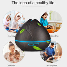 Load image into Gallery viewer, Peach Shape Wood Grain Remote Control Ultrasonic Humidifier Aromatherapy Machine Automatic Alcohol Sprayer with LED Lights, Capacity: 400mL, AU Plug (Light Wood Color), Peach Shape Light Wood Color, Diamond Dark Wood Color, Diamond Light Wood Color    ...