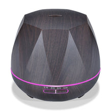 Load image into Gallery viewer, Peach Shape Wood Grain Remote Control Ultrasonic Humidifier Aromatherapy Machine Automatic Alcohol Sprayer with LED Lights, Capacity: 400mL, EU Plug (Dark Wood Color), Peach Shape Light Wood Color, Diamond Dark Wood Color, Diamond Light Wood Color     ...