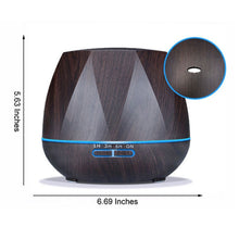 Load image into Gallery viewer, Peach Shape Wood Grain Remote Control Ultrasonic Humidifier Aromatherapy Machine Automatic Alcohol Sprayer with LED Lights, Capacity: 400mL, EU Plug (Dark Wood Color), Peach Shape Light Wood Color, Diamond Dark Wood Color, Diamond Light Wood Color     ...