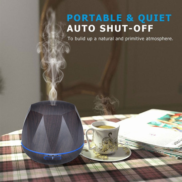 Peach Shape Wood Grain Remote Control Ultrasonic Humidifier Aromatherapy Machine Automatic Alcohol Sprayer with LED Lights, Capacity: 400mL, EU Plug (Dark Wood Color), Peach Shape Light Wood Color, Diamond Dark Wood Color, Diamond Light Wood Color     ...