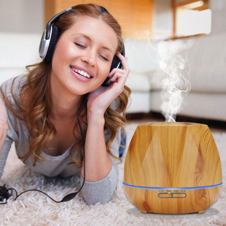 Peach Shape Wood Grain Remote Control Ultrasonic Humidifier Aromatherapy Machine Automatic Alcohol Sprayer with LED Lights, Capacity: 400mL, EU Plug (Dark Wood Color), Peach Shape Light Wood Color, Diamond Dark Wood Color, Diamond Light Wood Color     ...