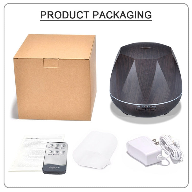 Peach Shape Wood Grain Remote Control Ultrasonic Humidifier Aromatherapy Machine Automatic Alcohol Sprayer with LED Lights, Capacity: 400mL, EU Plug (Dark Wood Color), Peach Shape Light Wood Color, Diamond Dark Wood Color, Diamond Light Wood Color     ...