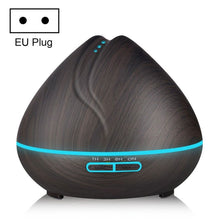 Load image into Gallery viewer, Peach Shape Wood Grain Remote Control Ultrasonic Humidifier Aromatherapy Machine Automatic Alcohol Sprayer with LED Lights, Capacity: 400mL, EU Plug (Dark Wood Color), Peach Shape Light Wood Color, Diamond Dark Wood Color, Diamond Light Wood Color     ...