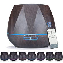 Load image into Gallery viewer, Peach Shape Wood Grain Remote Control Ultrasonic Humidifier Aromatherapy Machine Automatic Alcohol Sprayer with LED Lights, Capacity: 400mL, UK Plug (Dark Wood Color), Diamond Dark Wood Color, Diamond Light Wood Color, Peach Shape Dark Wood Color      ...