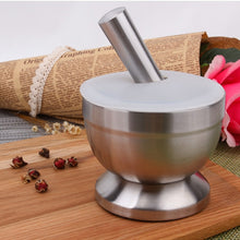 Load image into Gallery viewer, Kitchen Stainless Steel Garlic Food Mortar with Cover, Size: Small, Size: Large