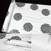 Load image into Gallery viewer, Black Flower Ball Creative 3D Stone Brick Decoration Wallpaper Stickers Bedroom Living Room Wall Waterproof Wallpaper Roll, Size: 45 x 1000cm, Black flower ball