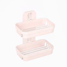 Load image into Gallery viewer, Wall Hanging Traceless Double-deck PP Soap Holder Bathroom Storage Shelf