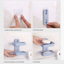 Load image into Gallery viewer, Wall Hanging Traceless Double-deck PP Soap Holder Bathroom Storage Shelf