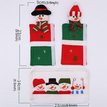 Load image into Gallery viewer, 3 in 1 Christmas Style Cloth Fridge Microwave Oven Door Handle Cover Set, Size: 23*14cm, 3 in 1 Set