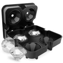 Load image into Gallery viewer, New 4 Cavity Diamond Shape 3D Ice Cube Mold Maker Bar Party Silicone Trays Chocolate Mold Kitchen Tool, Diamond Shape