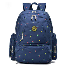 Load image into Gallery viewer, Fashion Travel Multifunctional Mother Shoulder Bag Maternity Mummy Nappy Backpack, Size: 18*30*43cm, Red Dot, Dark Blue Flower, Blue