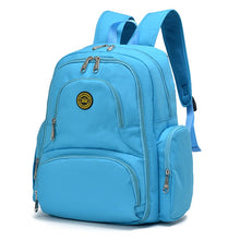 Load image into Gallery viewer, Fashion Travel Multifunctional Mother Shoulder Bag Maternity Mummy Nappy Backpack, Size: 18*30*43cm, Red Dot, Dark Blue Flower, Blue