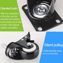 Load image into Gallery viewer, 2 PCS 2 inch Furniture Cabinet Coffee Table Silent Universal Brake Wheel, 2 inch Universal Brake Wheel