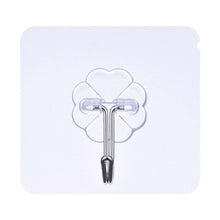 Load image into Gallery viewer, 10pcs PVC + Stainless Steel Thin Plum Shape Seamless Adhesive Hook Waterproof Transparent Strong Stick Hook Kitchen Wall Mount, Thin